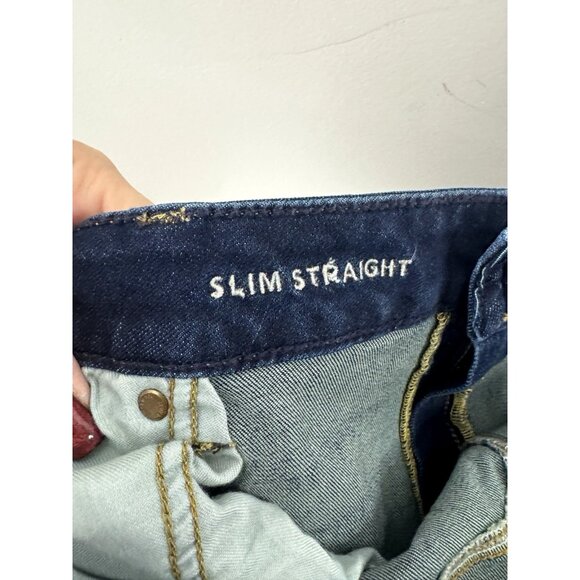 AE Mens 38x32 Slim Straight Dark Wash Streetwear Preppy Everyday Basic Staple - Picture 5 of 10